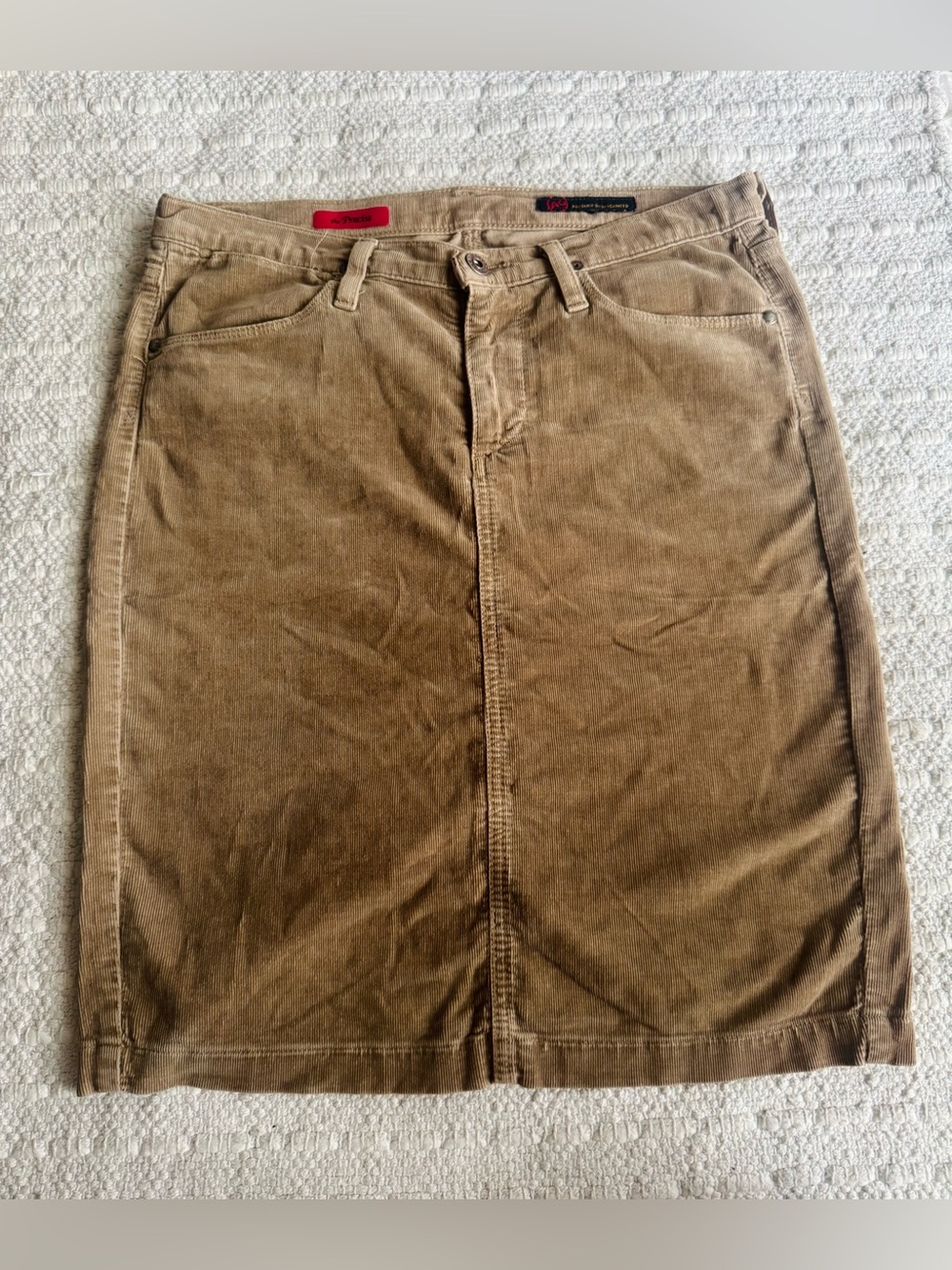AG Adriano Goldschmied Soft Corduroy Pencil Skirt Tan-Beige